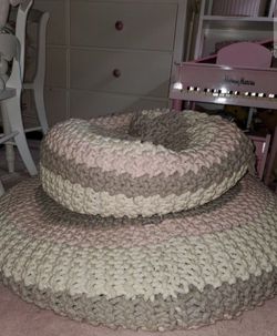 Knit Cotton Round Pouf/ RH Baby & Child- Restoration Hardware  Price For Both!