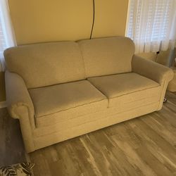 Beige material sofa pull out sofa bed Finished size 72" x 52 1/2" x 6".