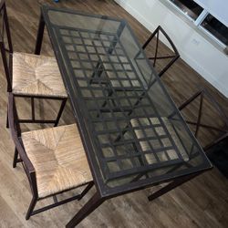 Glass Table With 4 Chairs 
