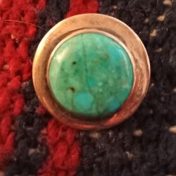Sterling Silver And Turquoise Pin