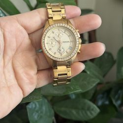 Fossil ES3352 Decker Chronograph Women's Gold Stainless Steel Analog Watch 