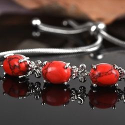 Red Howlite Bolo Bracelet