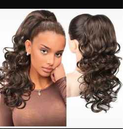 Ponytail Extension, 18 inch Wavy Drawstring