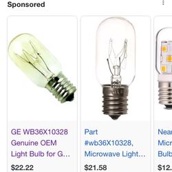 Microwave Light Bulb Replacement for GE/Hotpoint, RCA & Kenmore - NEW IN BOX 