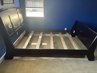 Mahogany, Headboard, Footboard, Bed, Set Queen Mattress