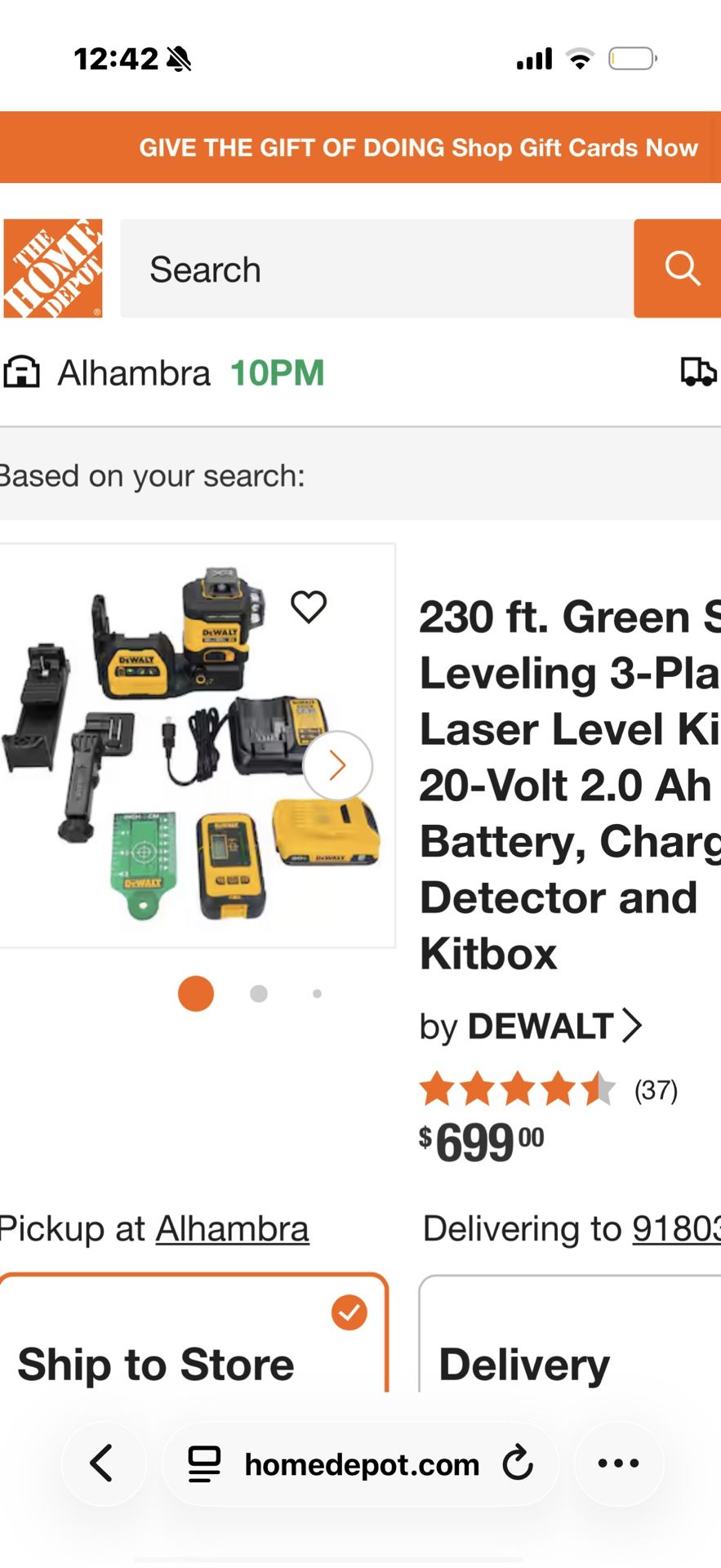 Dewalt 230ft Laser