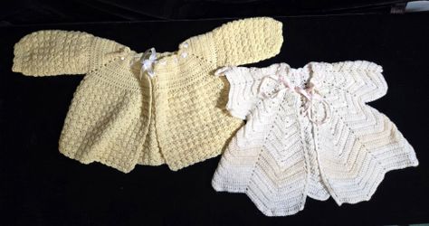 Antique/vintage crocheted baby sweaters