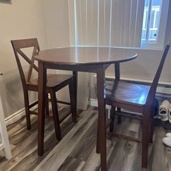 Brown High Top Kitchen Table With Chairs
