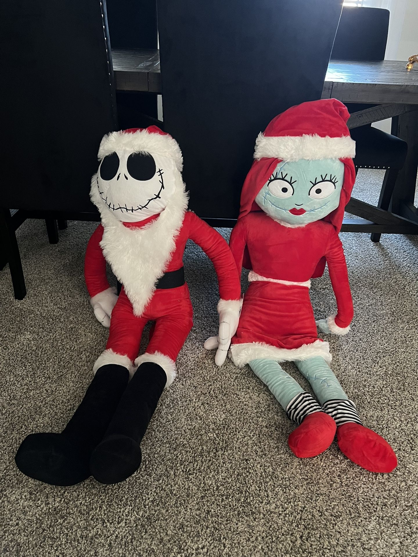 2 NWT Disney Nightmare Before Christmas Jumbo Plush Dolls