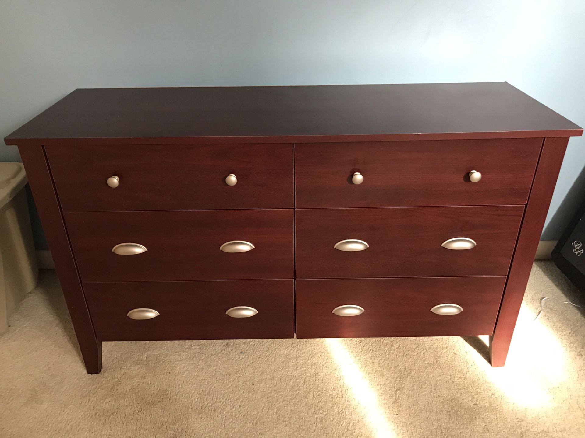 BROWN 6 DRAWER DRESSER