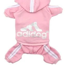 Dog Fleece Hoodies Pet Dog and Cat Clothes Puppy Winter Spring Sweatshirt Warm Sweater Pink