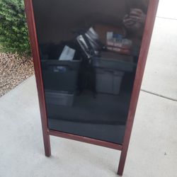 Sandwich Board - Black With Dark Wood Frame