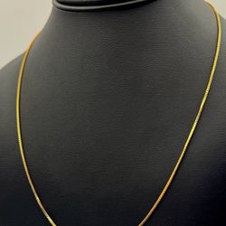 Jewelry 18k solid yellow Gold Box 25” Chain necklace 6.1 grams 1.2mm