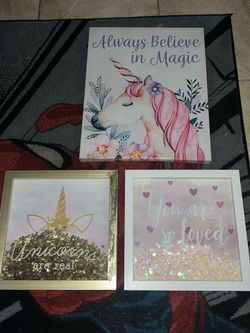 ✨ Unicorn Wall Décor Set – Great Condition! 🦄