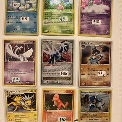 9 Vintage Holo/Non Holo Rare Pokémon Cards