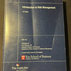 Introduction to Risk Management Book