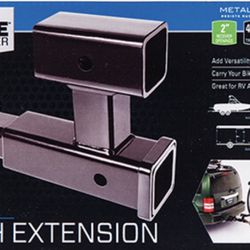 Trailer Hitch Extension w/Dual Receivers, Fits 2 Inch Square Receiver