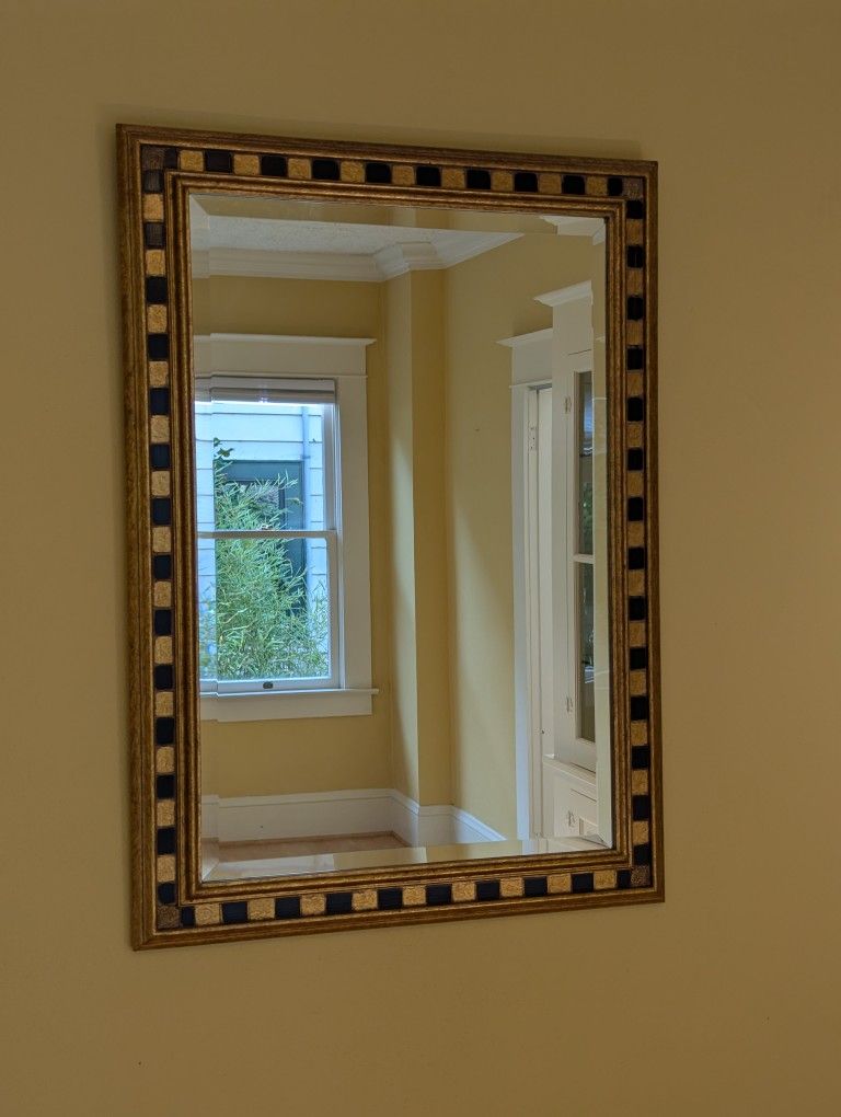 Gold and Black (With Inlays) Framed Mirror 42" X 30"