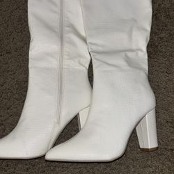White Heel Boots