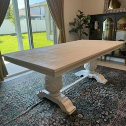 Kingsley Sandblasted White Dining Table