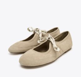 Women's suede flat shoes (Beige Color)