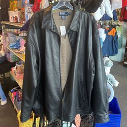 Polo By Ralph Lauren Men’s XXL Soft Black Leather Jacket-Zipper Needs Repair