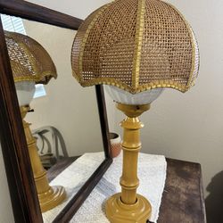 MCM Vintage Bamboo Globe Table Lamp