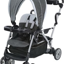 Graco Roomfor2 Stand and Ride Stroller | Lightweight Double Stroller with Toddler Standing Platform, Gotham