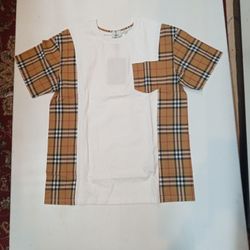 Burberry Check Side White Signature Tee