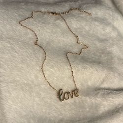 Gold Cursive “love” Adjustable Necklace