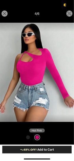 One sleeve hot pink top size medium