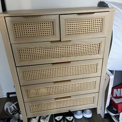 ** USED, Rattan Modern Cabinet Dresser **