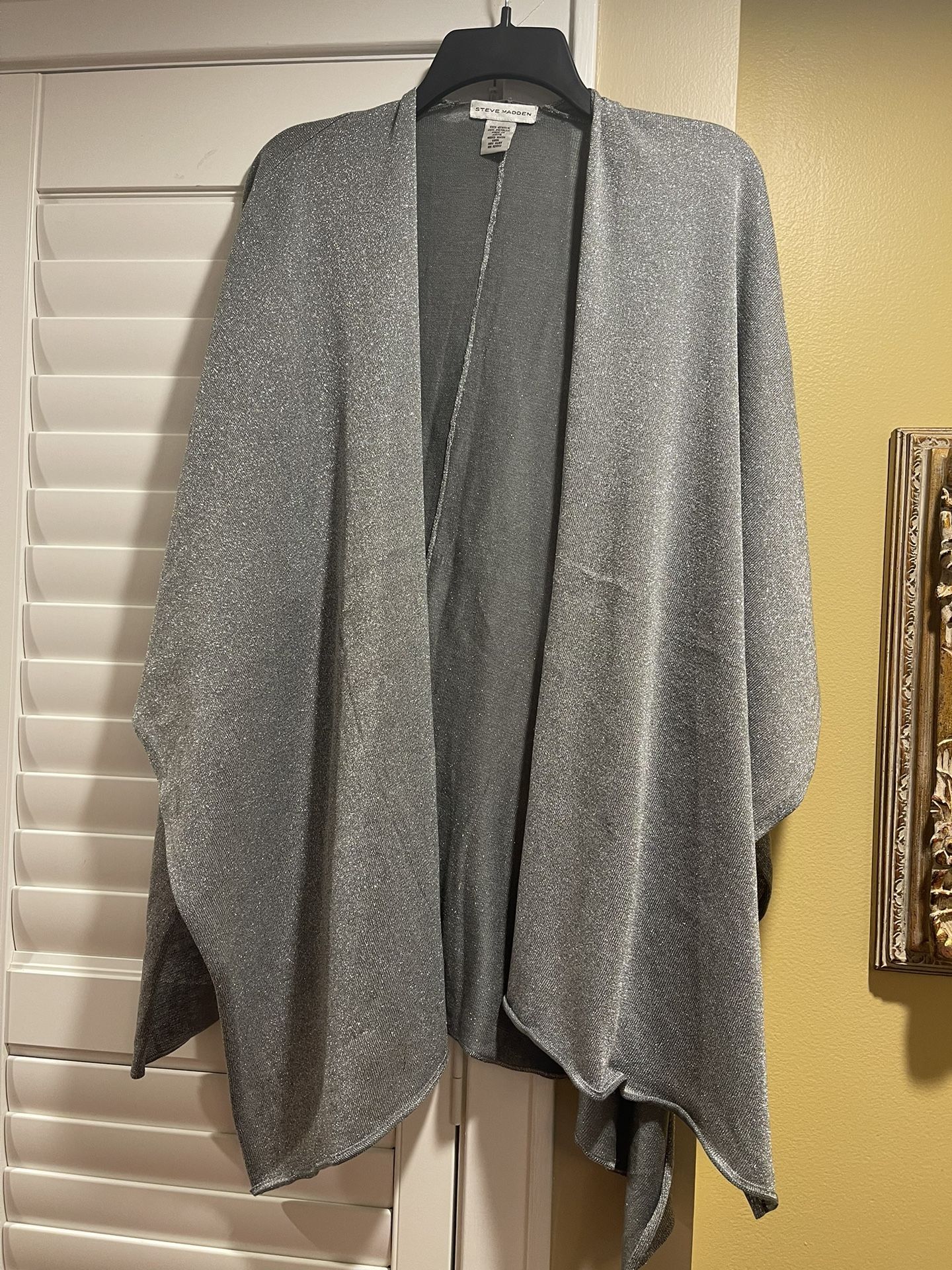 Beautiful Steve Madden Metallic Silver Shawl