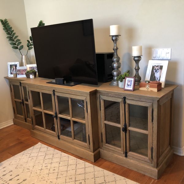 Restoration Hardware French Casement 100 Media Console For Sale