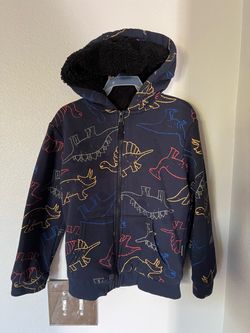Kids Dinosaur Print Sherpa and RBX Zip Hoodie SET