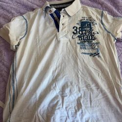 White and blue vintage Regatta polo shirt polo