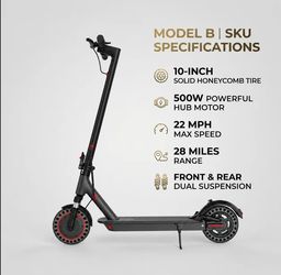 Electric Scooter For Adults, 350-500W Motor, Top Speed Of 19-22 MPH, 21-28 Miles, 8.5-10" Tires, Foldable E-Scooter For Adults Equipped With App Contr