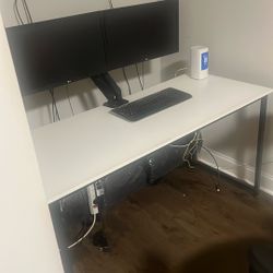Two LG Monitors And Desk 