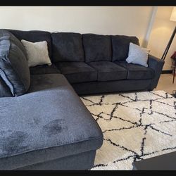 Ashley Dark Slate L Shaped Modern Sectional With Chaise ✅ Brand New❇️ Sofa/ Living Room Set ☄️