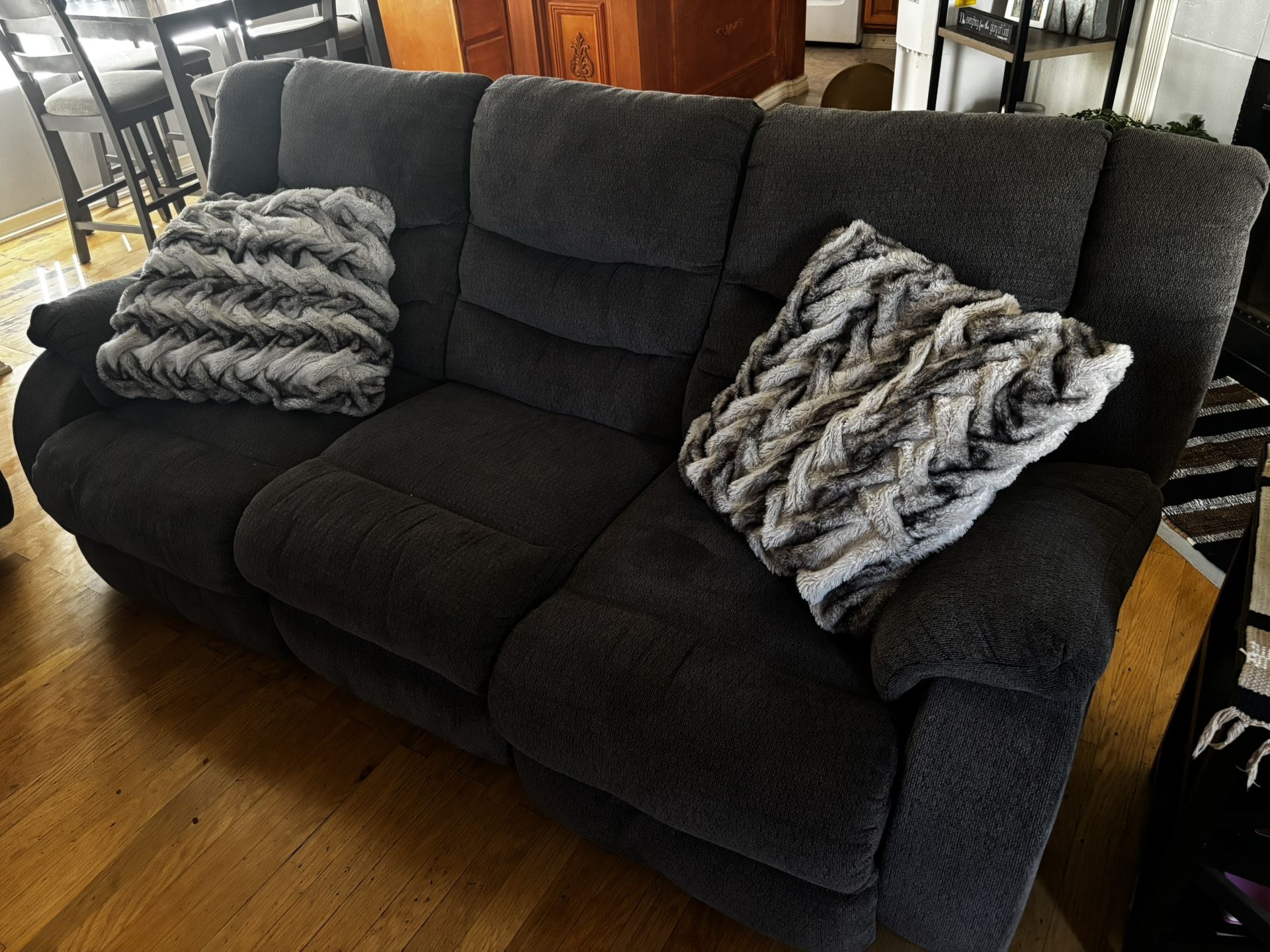 Reclining Grey Couches