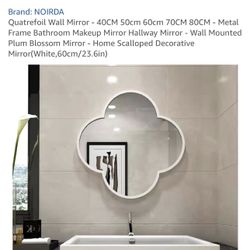Wall Mirror- Metal Frame Bathroom Makeup Mirror Hallway Mirror - Wall Mounted Plum Blossom Mirror 