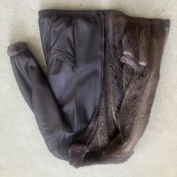 Reversible Lamb Leather Nutria Bomber Jacket 