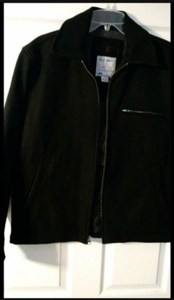 Men's or young adult warm coat, black - size small