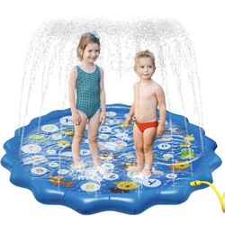 Splash Pad for Toddlers, Sprinkler for Kids Outdoor Water Play Mat Wading Baby Pool for Learning Inflatable Water Pad Toy