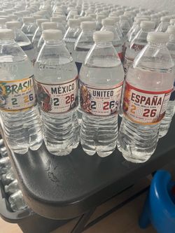 Waters with the World Cup logos