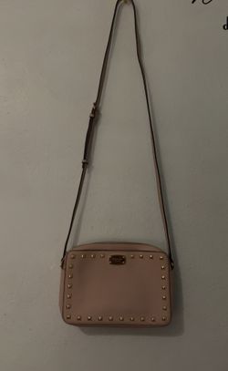 Michael Kors light Pink Purse With Gold Studs