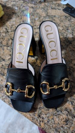 7.5 Black Women's slide sandal with Horsebit