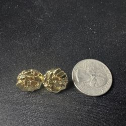 14K Gold Plated Nugget Earrings 