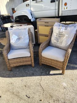 Outdoor Wicker Patio Chairs Set of 2