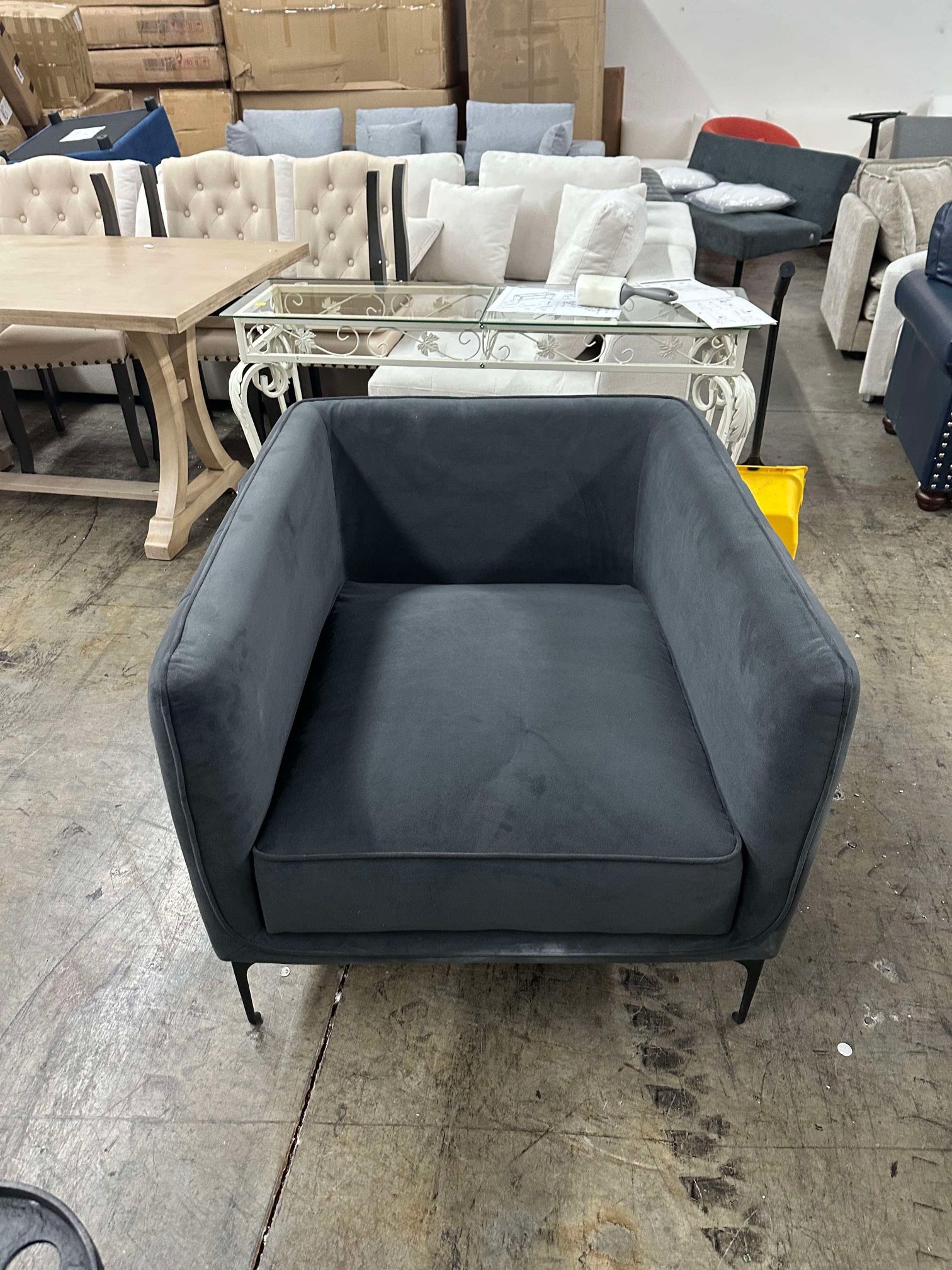 35" Modern Accent Chair(missing 2 pillow,damaged),All Products : American Fashion Style Bags On Sale